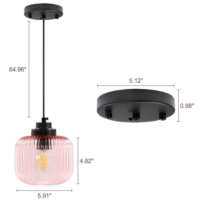 Suspension pour îlot de cuisine en verre, Rose