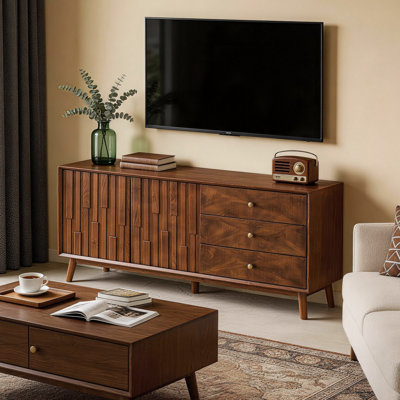 56" Sideboard Buffet Cabinet TV Stand With 3 Drawers For Living Room, Dining Room, Entryway