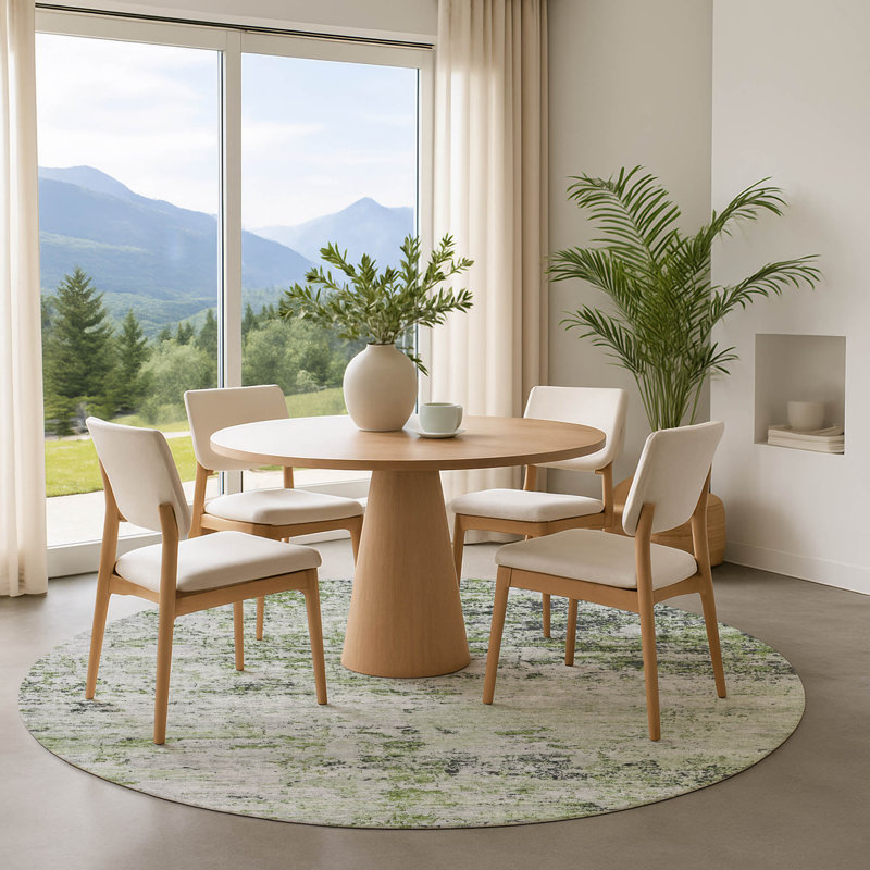 Premium Machine Washable Lubbers AMF1723 Modern Rug, Round 8'