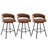 26.77" Swivel Faux Leather Counter Stool with Bentwood Backrest-2111347923