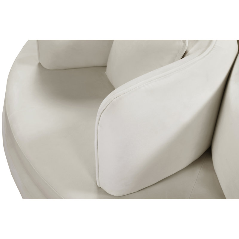 72'' Velvet Sofa, Cream Velvet