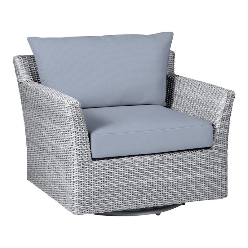 Fauteuil oscillant tissé Club - Huître, Pas de soudure, Sunbrella® ‑ Arbor Chambray colombe, Huître