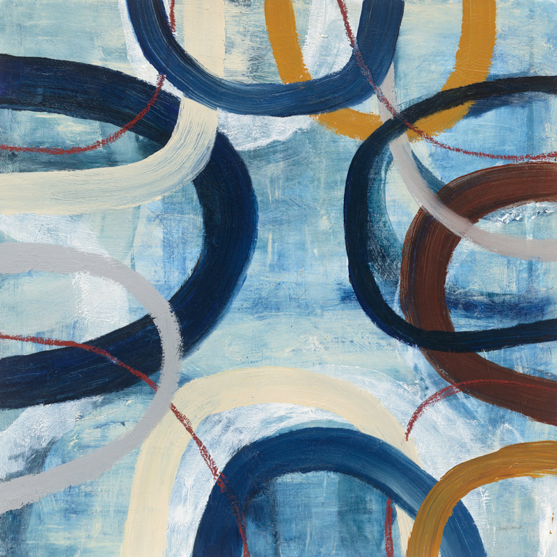 «Dwell II» par Cheryl Warrick - peinture sur toile tendue, H 30 po x l 30 po, Gold Floater Framed, Non