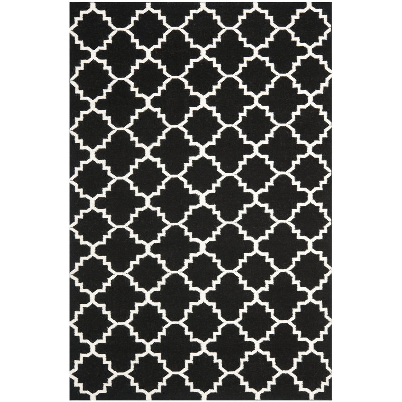 Capirano Geometric Wool Hand Woven Area Rug, Rectangle 152 x 244 cm