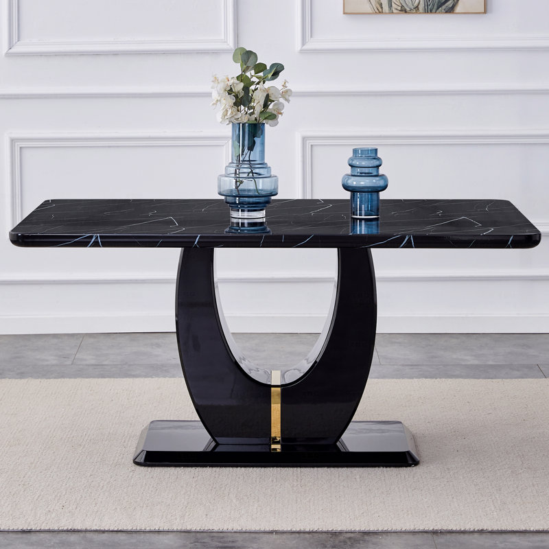 Table de salle à manger rectangulaire moderne et luxueuse