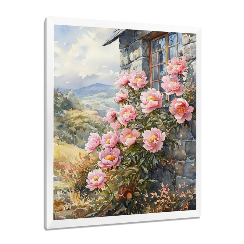 Baltimore - salon d'art mural floral, H 40 po x l 30 po, Reproduction encadrée d'une seule photo, Blanc