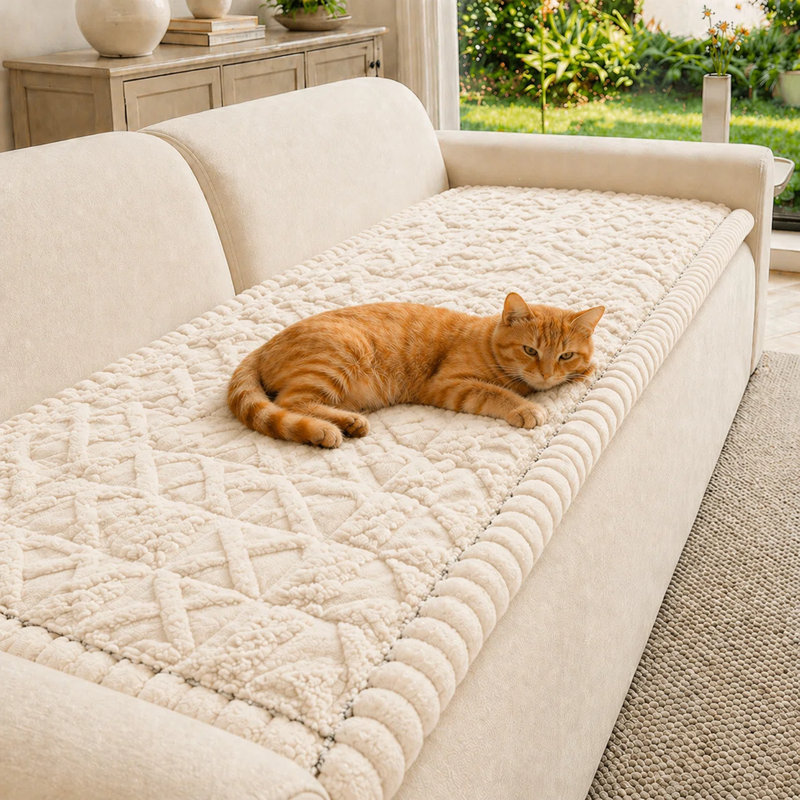 Housse de coussin moelleuse 3D Diamond, 27,6 po x 82,7 po, off‑white