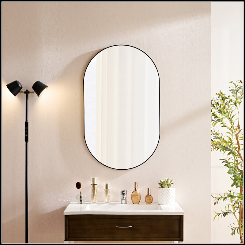 Miroir mural moderne moderne minimaliste avec verre haute définition et installation polyvalente pour un décor élégant