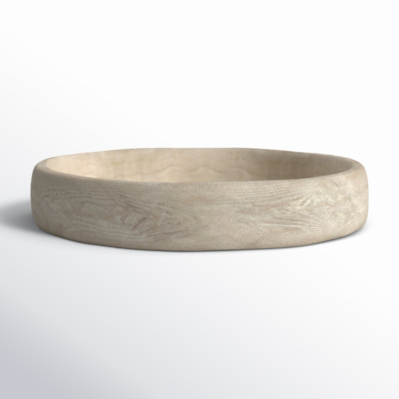 Handcrafted Earthy Paulownia Wood Decorative Bowl Set - 19.8"