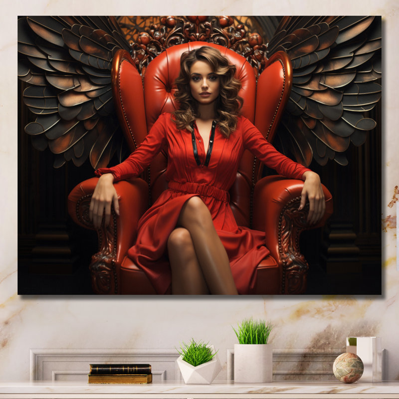 «Red Queen of Angel II» sur toile, H 16 po x l 32 po x P 1 po, Toile tendue