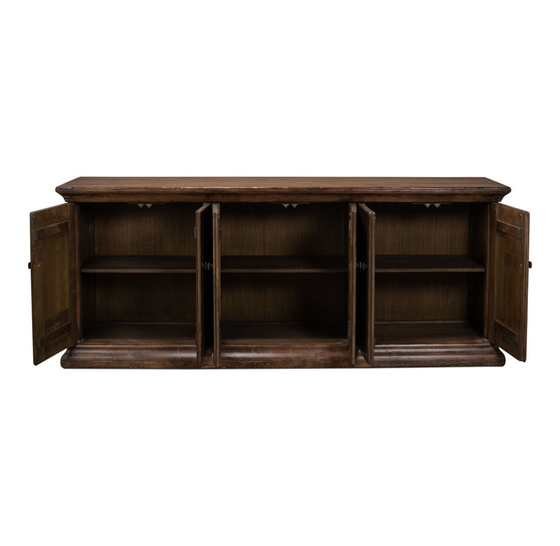 Rustic Charms 87'' Brown Elm Wood Sideboard Cabinet