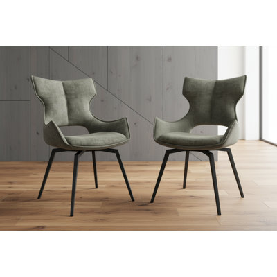 Deloney Fabric Swivel Dining Chair