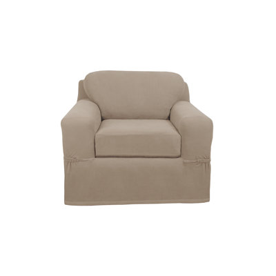 Housse pour fauteuil à coussins carrés ultra-doux extensible