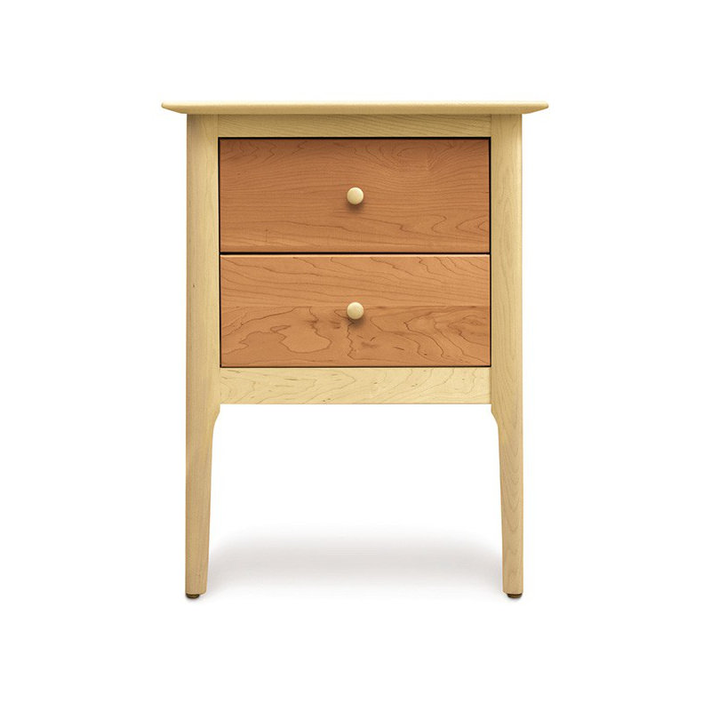 Sarah 2 - Drawer Solid Wood Nightstand, Parchment Maple, 24"