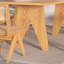 Ensemble de table de salle à manger simple en bois massif de style nordique-108223810