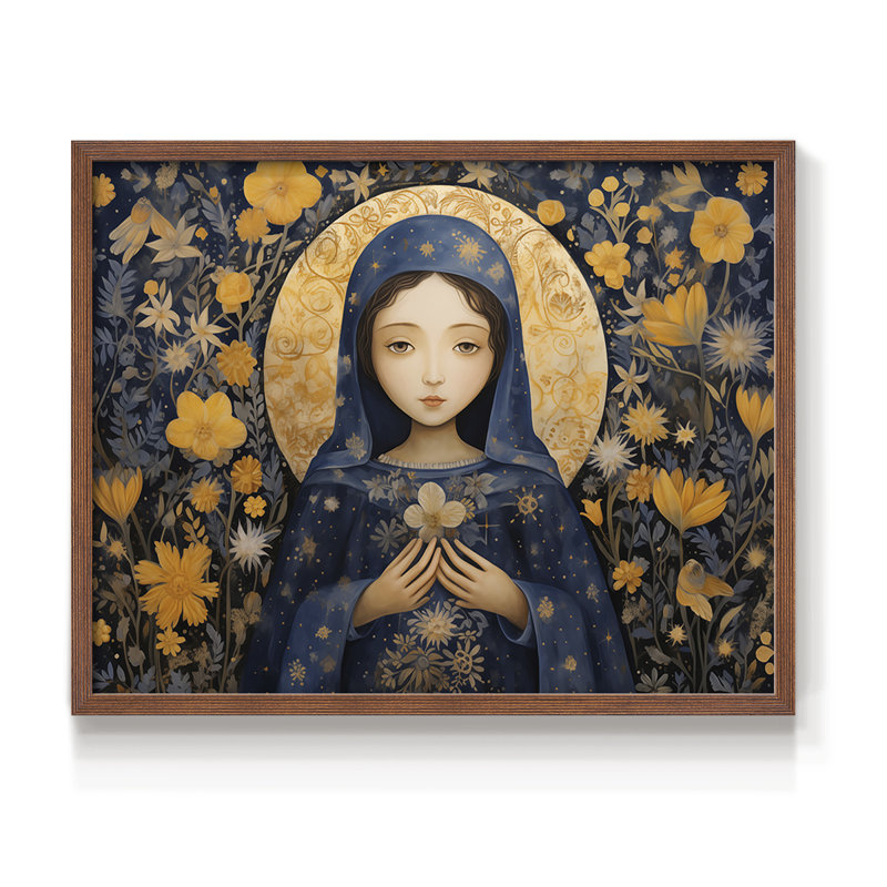 Série religieuse - Imprimé encadré - Restickable, H 11 po x l 14 po, Noyer
