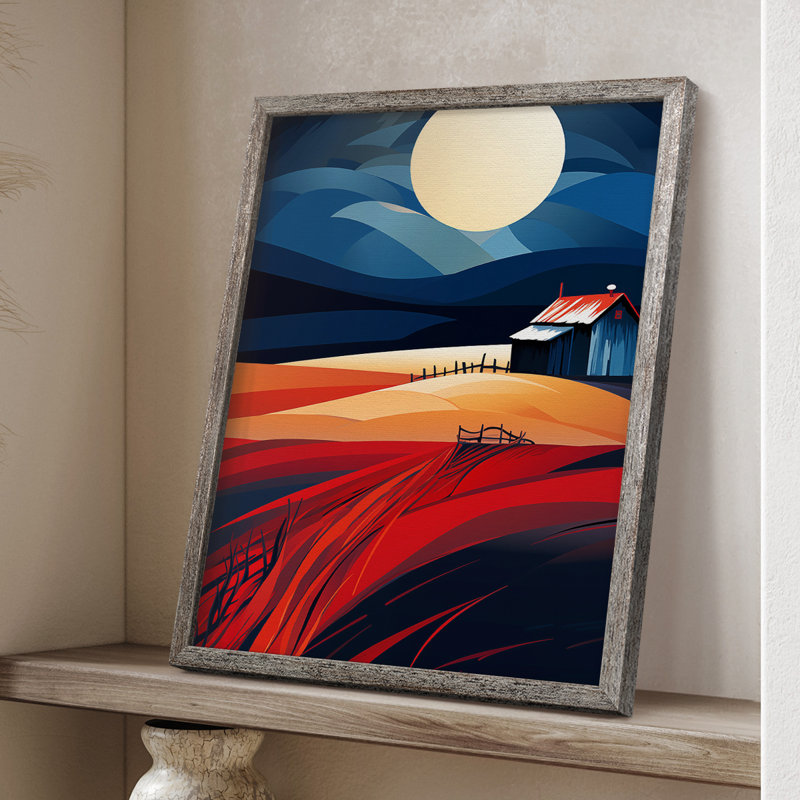 «LANDSCAPES Series Cxxvii», reproduction d'art encadrée - bois massif, H 30 po x l 24 po