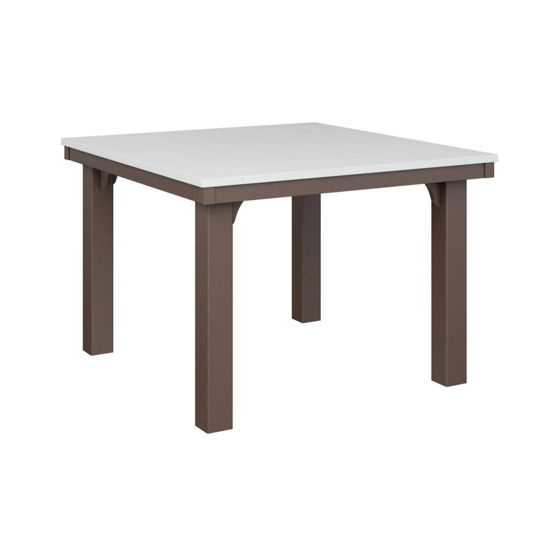 Homestead Outdoor Square Dining Table, Chocolate Brown, Navy Blue