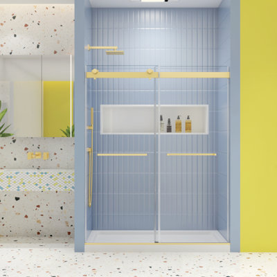 Bypass Shower Door, Sliding Door,Soft Close System, With 5/16" Tempered Glass