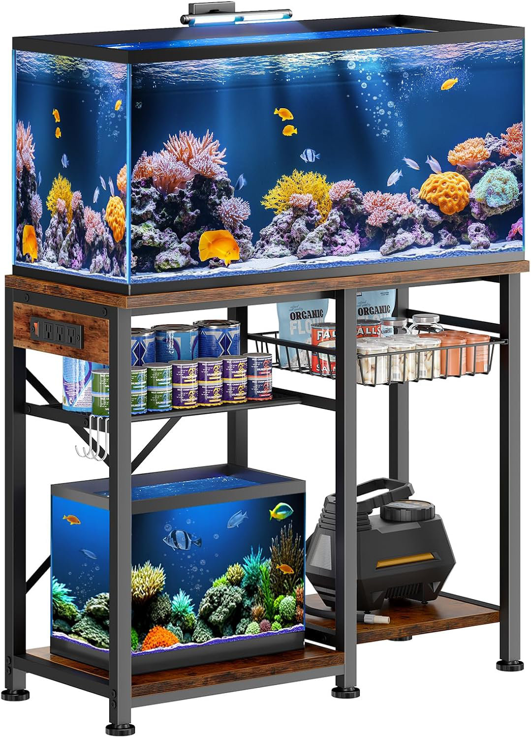 17 Stories 20-29 Gallon Aquarium Stand With 6 Ft Power Strip, 5-Tier Metal  Frame Fish Tank Stand 20 Gallon Fish Tank Stand | Wayfair, image size:1079x1500