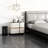 Solid Wood Nightstand With 2 Drawers, Modern Leather-wrapped Bedside Table, Compact Storage For Bedroom