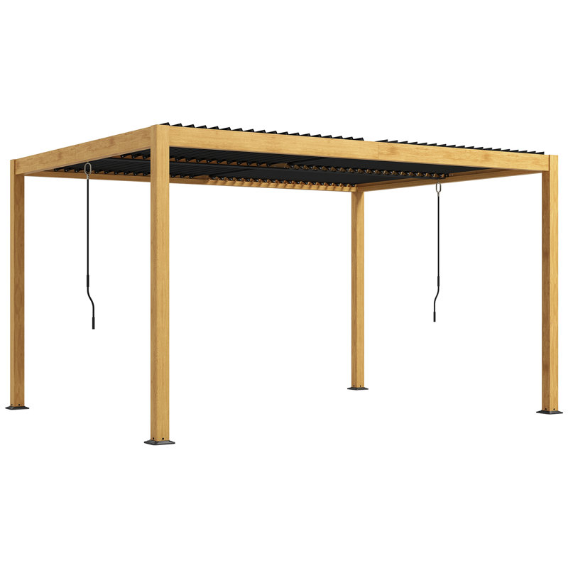 13 pi. L 10 pi. Pergola en aluminium avec auvent, bois
