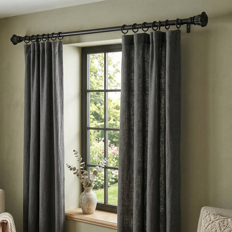 Tringle à rideaux réglable simple en métal x 0,78 po de diamètre, 84" - 120"