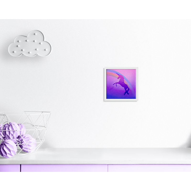 « licorne 2 », art encadré, H 13 po x l 13 po x P 1,19 po, Encadré de boîte blanc