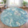 Machine Washable Indoor/Outdoor Xhevrie Teal Rug