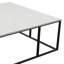 Table carrée Surface avec plateau en marbre d'ingénierie et base en métal thermolaqué noir
