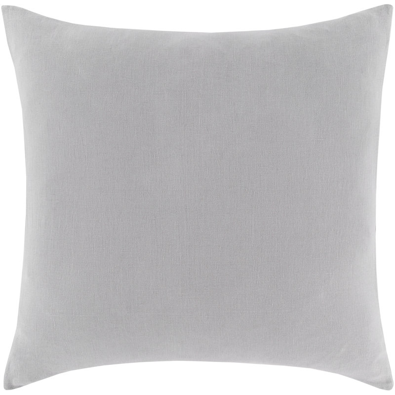 Taie décorative 100% lin à boutons pia, Gris clair