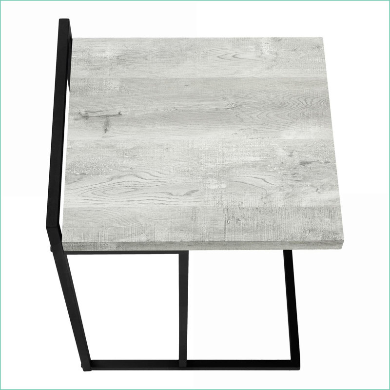 Table basse moderne à économie d'espace avec plateau en stratifié gris Base en métal noir pour le salon / la chambre à coucher