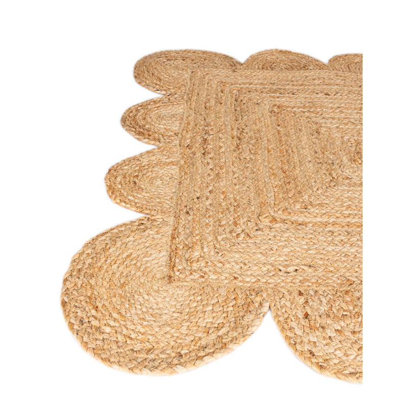 Cosner Hand Braided Area Rug, Rectangle 5'1" x 8'