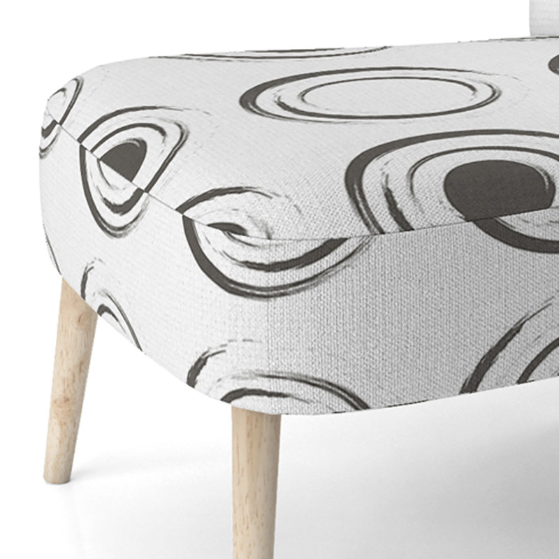 Chaise d'appoint rembourrée à motif noir