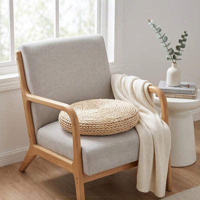 Tapis de paille tissé rond pour enfants