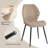 5 Pieces Round Dining Table Set for 4, 47" Wood Kitchen Table with 4 Beige Upholstered Boucle Chairs-657348984-700289890
