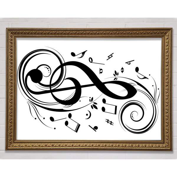 Note Framed Happy Larry Musical Note Framed Print | Wayfair.co.uk