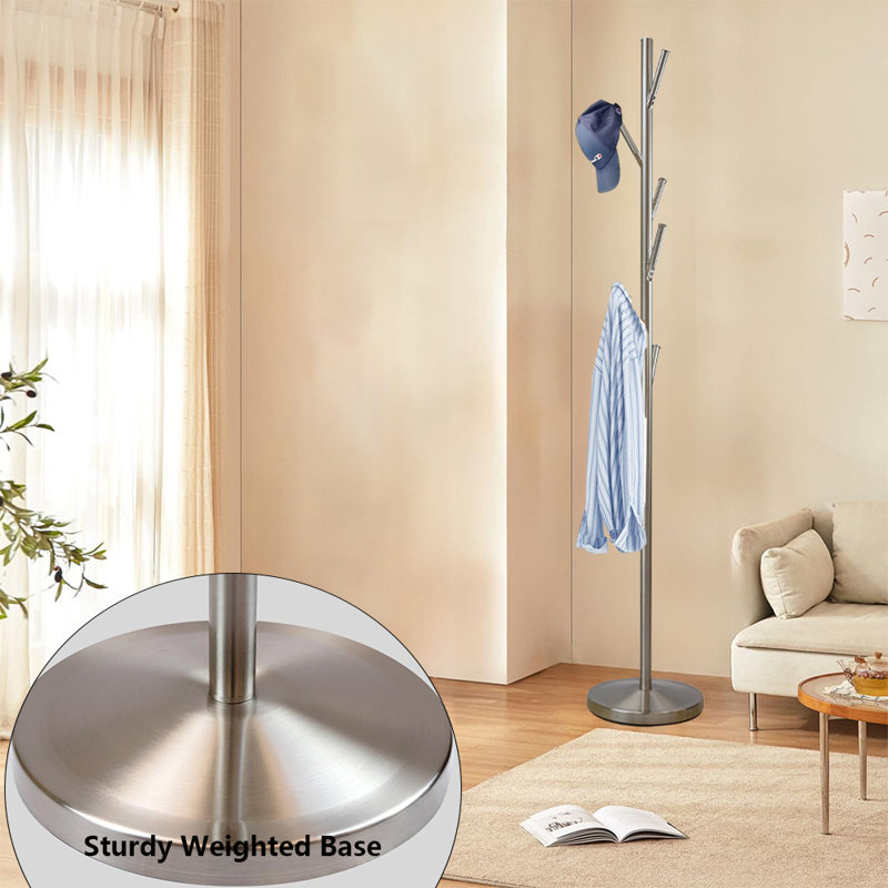 Coat Rack Freestanding, Silver