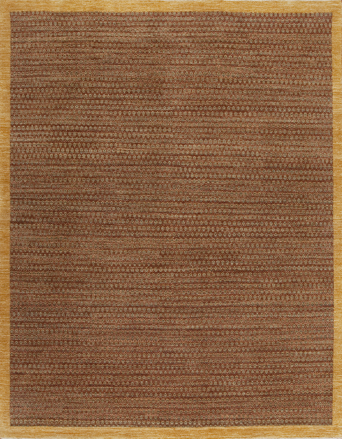 Samad Rugs Textures Hand Knotted Wool Russet/Sunburst Area Rug | Perigold