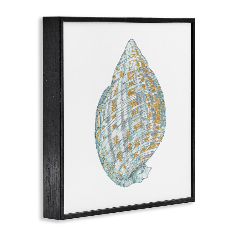 Coquille royale, giclée à spirale, design par Lorenzo Collective, H 12 po x l 12 po, Giclée encadrée noir minuit