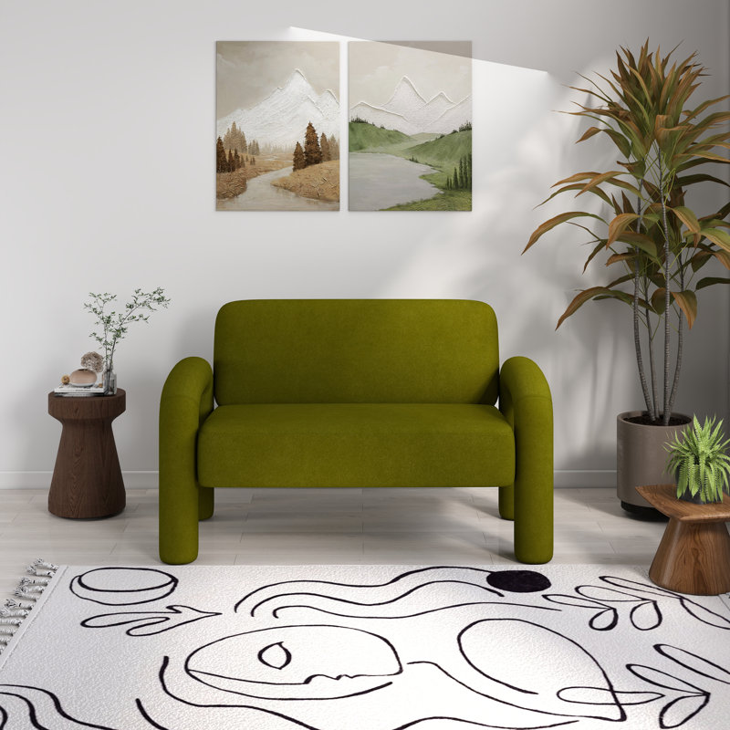 Causeuse en velours 2 places Iryanna, Vert