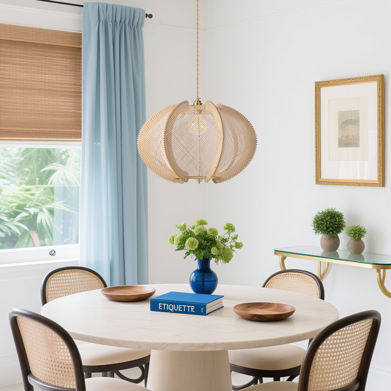 1 - Light Natural Geometric Pendant, 200cm H x 40cm W x 40cm D