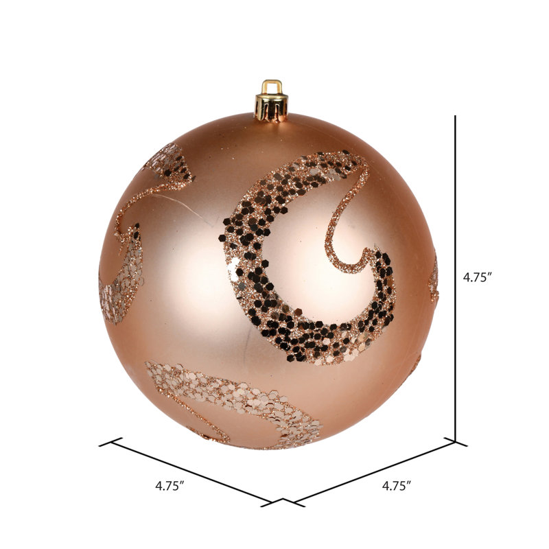 Ornement boule mat à paillettes, Café latté, 4