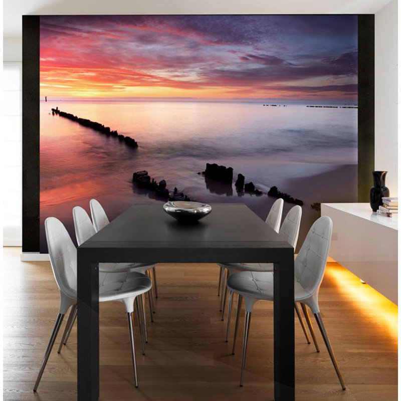 Ahsaad Sunrise Over The Baltic Sea Wall Mural, 90" L x 118" W