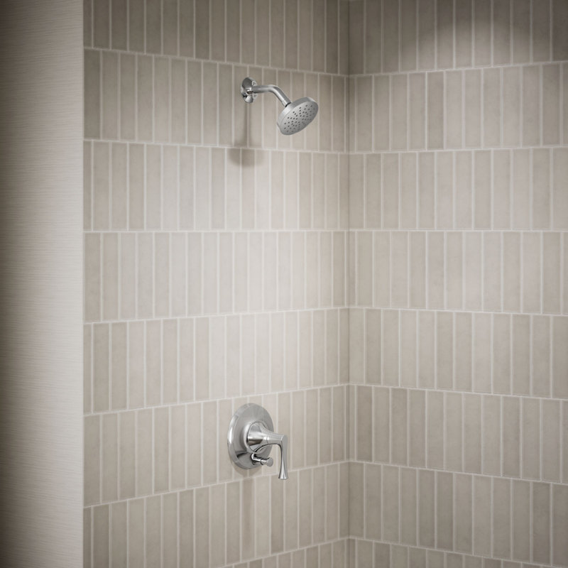 Tone Rite-Temp Pressure-Balancing Shower Faucet Trim Set 1.75 GPM, Polished Chrome/Matte Black