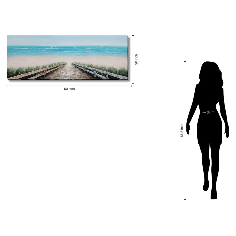 Art mural sur toile Tranquil Sands Coastal Walkway - 20 "x 60"