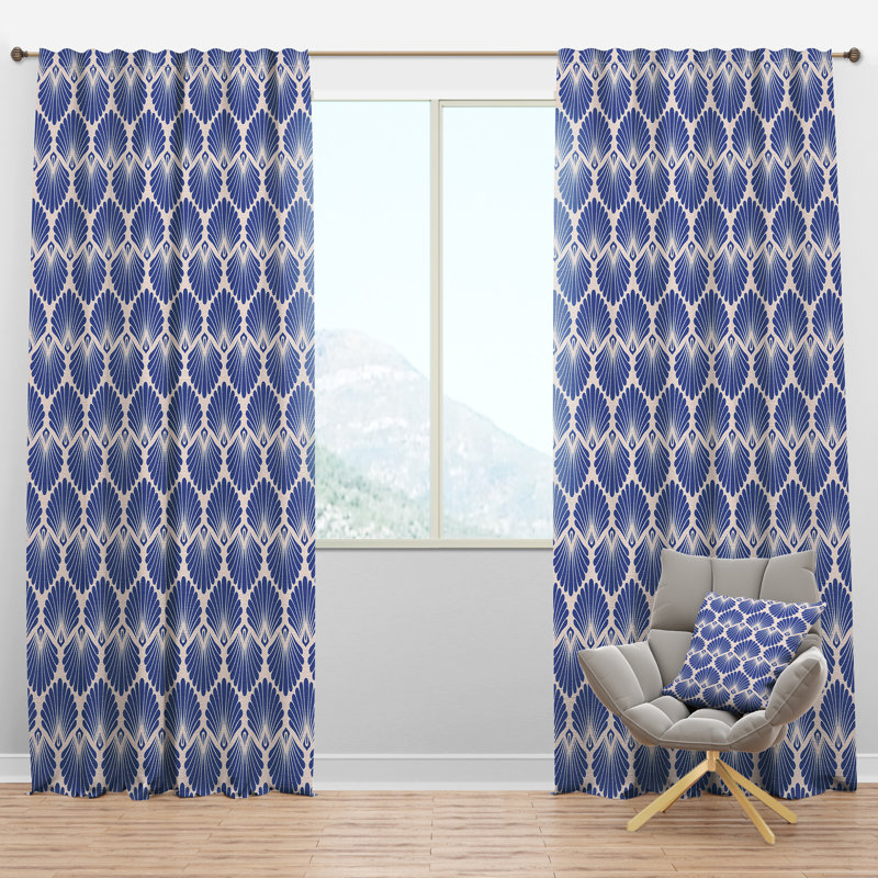 Panneau de rideau simple semi-diaphane avec passe-tringle Mid-Century, l 52 po x L 108 po