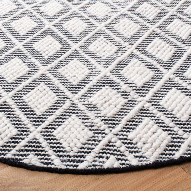 Morrilton Natura Hand Woven Wool Cotton Geometric Rug in Cream/Gray, Rectangle 8' x 10'