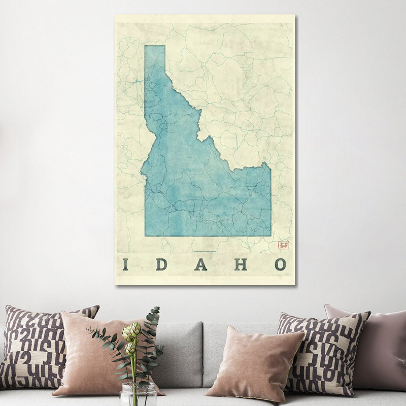 Idaho Map by Hubert Roguski - Wrapped Canvas Print, 152.5 cm H x 101.5 cm W