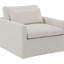 Fauteuil pivotant en tissu avec 1 coussin décoratif-854721045
